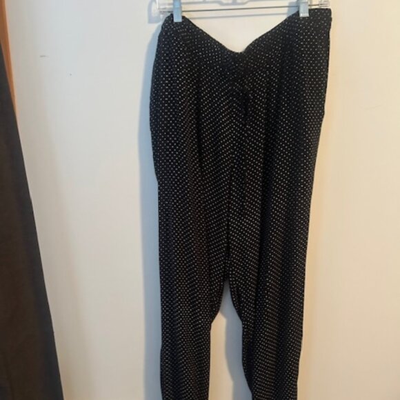 Talbots Black/White polka dot pull on pants, size 2X - Picture 1 of 5